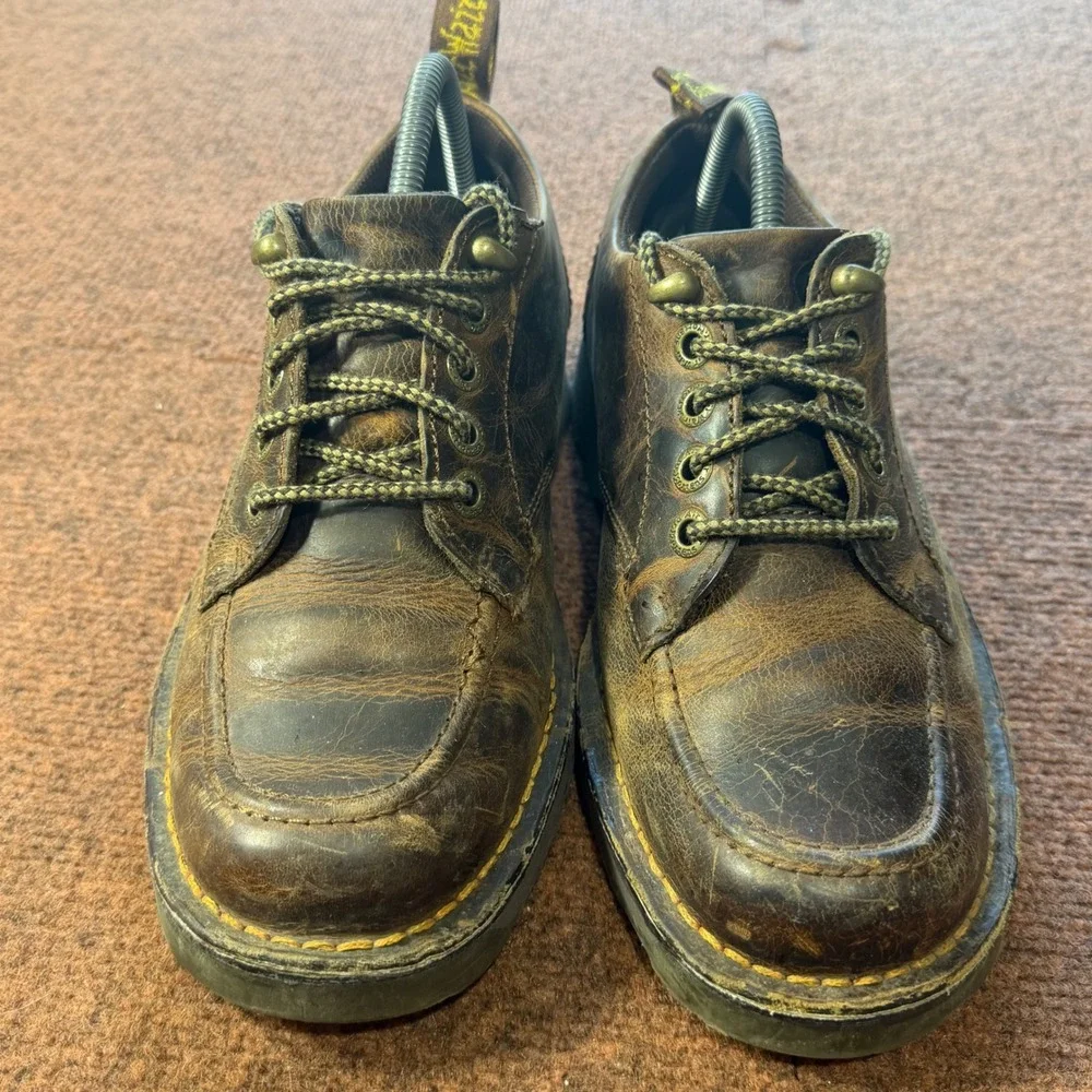 Dr. Martens Palmer Brown Leather Moc Toe Shoes Mens 8 Womens 9 AW004 Low Boots